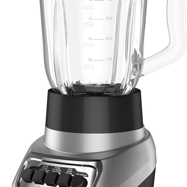 BLACK+DECKER PowerCrush Multi-Function Blender with 6-Cup Glass Jar, 4 Speed Settings, Silver
