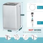 EUHOMY 1.03cu.ft Portable Washer, 8.8LBS Capacity Small Portable Washing Machine with 10 Programs 5 Water Levels, Drain Pump and LED Display,Compact Washer for Apartments, RVs, Homes, Light Gray - Image 7