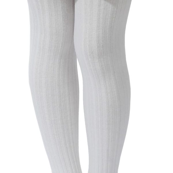 Girls' Cotton Tights - Toddler Cable Knit Footed Tights