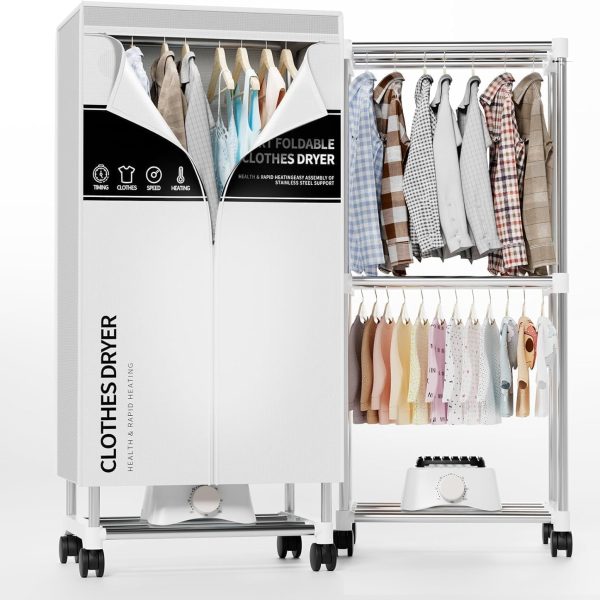 Clothes Dryer, Portable Drying Machine with Timer, 60inch Laundry Drying Wardrobe with Large Capacity, Electric Dryer/Rack for Home | Appartments (Grey ZU1)