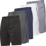 Ultra Performance Mens 5 Pack Athletic Running Shorts, Basketball Gym Workout Shorts for Men with Zippered Pockets