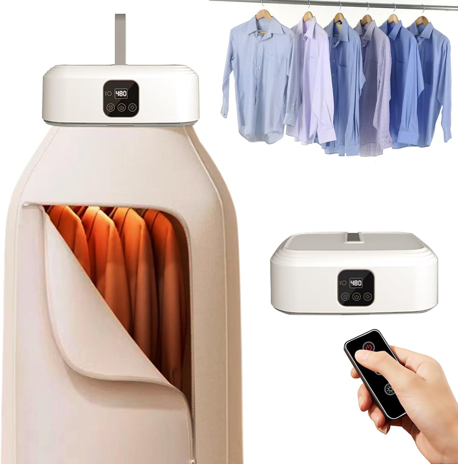 Portable Dryer With 480 Minute Timer Function 20 Minute Quick Portable Dryer With 480 Minute Timer Function 20 Minute Quick Drying Mini Dryer - a Compact Suitable for RVs, Apartments, Travel, Student Dormitories, equipped With a Drying Bag Remote Control