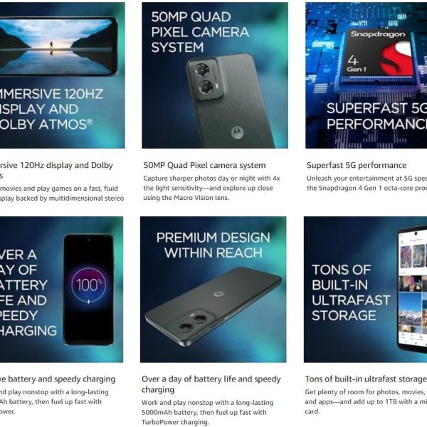 Motorola Moto G 5G 2024 (XT2417-4) | (128GB, 4GB) 6.6", 50MP Dual Camera, Android (AT&T/Unlocked) Sage Green (Renewed)