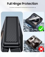 CENMASO for Motorola Razr 2025 Case/Razr 2024 Case with Card Holder [RFID Blocking] & Hinge Protection & Screen Protector, Rugged Anti-Scratch Shockproof Phone Case for Moto Razr 2025/2024-Black - Image 4