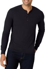 Hanes Originals Men's Tri-Blend Long Sleeve Henley T-Shirt, Lightweight Long Sleeve Tee