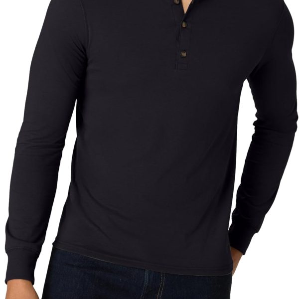 Hanes Originals Men's Tri-Blend Long Sleeve Henley T-Shirt, Lightweight Long Sleeve Tee