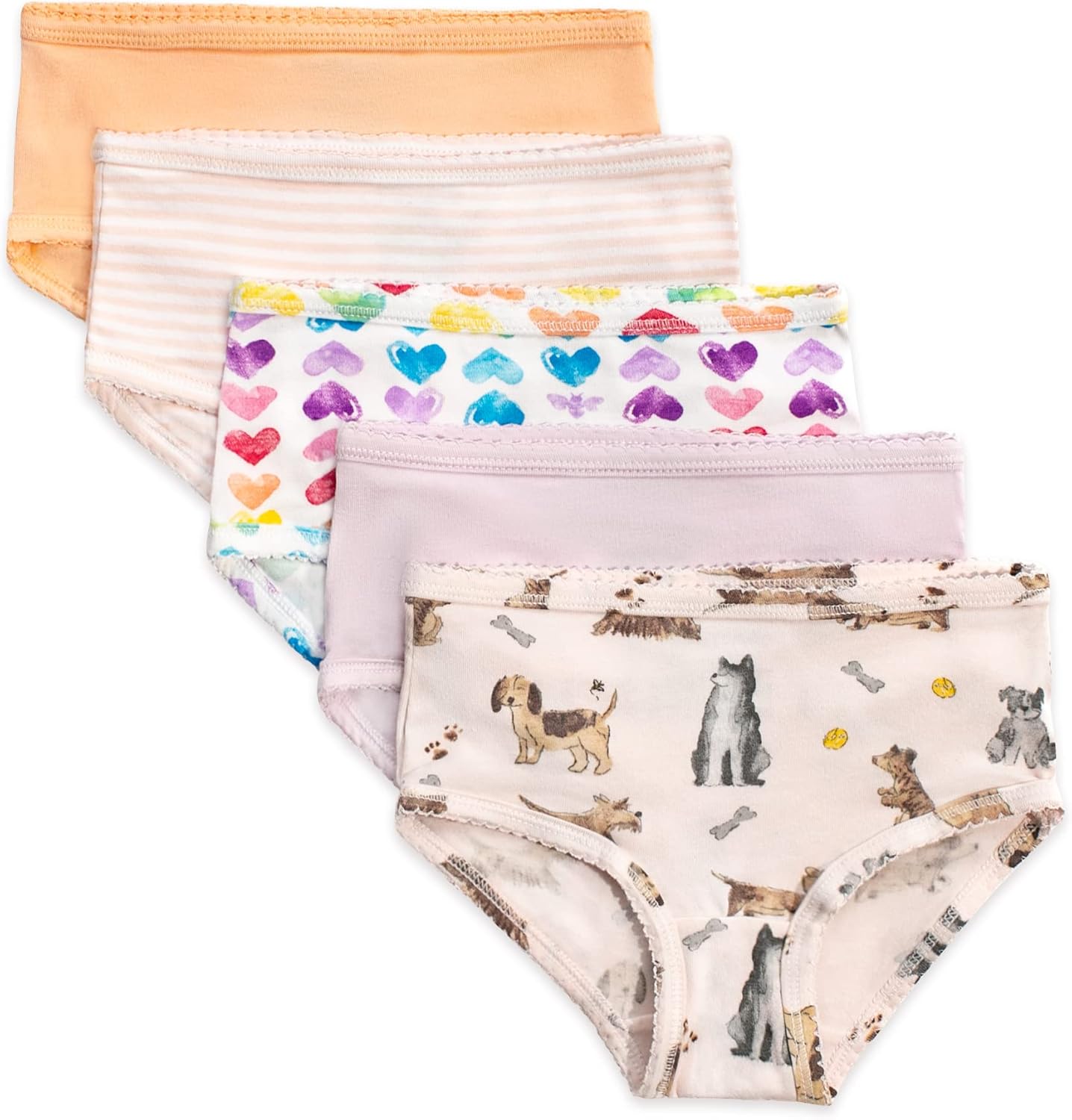 Burt's Bees Baby Toddler Girls' Underwear Set of 5 - Burt's Bees Baby Toddler Girls' Underwear Set of 5 - Solids, Stripes,Prints, Tag-Free with Sizes for 2T to 8 Years Old