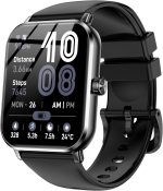 Smart Watch for Men Women, 1.83" HD Touchsreen, Bluetooth Calling, 5 ATM Water-Resistance, 130+ Sports Modes, Health, Fitness & Sleep Tracker, Timer, Fitness Watch for Android/iOS (Black)