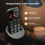 C1+4G Pro Black - Big Buttons Cell Phone for Seniors丨Basic Phone with SOS Button丨Charging Station丨1800mAh丨Loud Speaker丨Talking Clock丨Speed Dial丨Hands-free丨Large Font丨Unlocked Phones丨FM Radio - Image 4