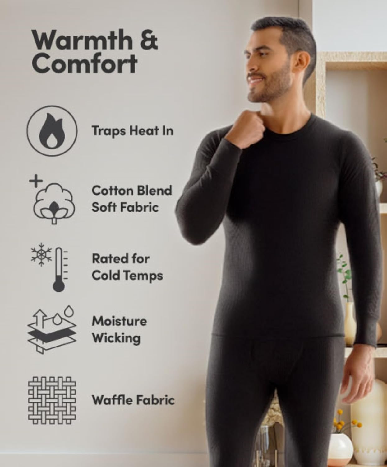 Fruit of the Loom Mens Recycled Premium Waffle Thermal Underwear Long Johns Bottom (1, 2, 3, and 4 Packs) 6 Fruit of the Loom Mens Recycled Premium Waffle Thermal Underwear Long Johns Bottom (1, 2, 3, and 4 Packs) - Image 6
