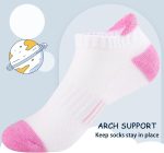 Comfoex Girls Socks Ankle Athletic Socks For Kids 4-6 6-8 8-10 Years Old Short Socks With Cushioned Sole 8 Pairs - Image 5