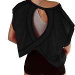 Women Short Sleeve Workout Shirts Open Back Tops Casual Yoga Y2k Athletic Gym Slouchy Crop Running Tees