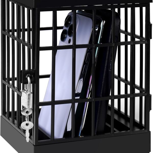 Gemaxvoled Cell Phone Jail Lock Box, Mobile Phones Prison Lockable Cage for Classroom Family Time Party