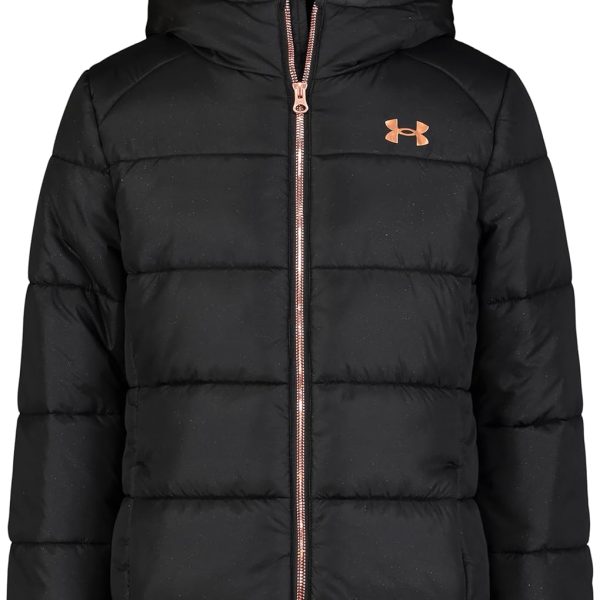 Under Armour girls Quilted Puffer Jacket, Front Pockets & Hooded Back, Mid-weight & Water Repellent