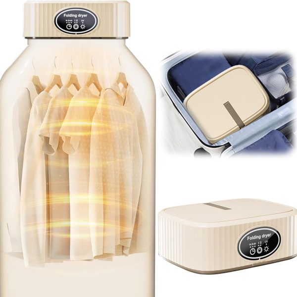 Portable Clothes Dryer for Laundry, Mini Portable Dryer Machine with Adjustable Timer Compact Laundry Dryers for Apartment, RV, Dorms, Travel