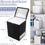 Outdoor Deep Freezer Cover,Heavy Duty 600D 100% Waterproof Chest Freezer Cover,Freezer Covers for Outside 5.0 Cubic Chest Freezer,Top Can Be Opened by Zipper(28"W x 23"D x 34"H,Black) - Image 2