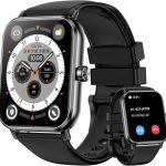 Smart Watch for Men Women, 1.85" HD Touchsreen Fitness Tracker, 120+ Sport Modes, 24/7 Heart Rate & Sleep Monitor, Pedometer, Calories, IP68 Waterproof, Fitness Watch for Android iPhone (Black)