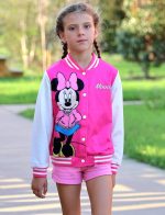 Disney Minnie Mickey Stitch Princess Frozen Elsa Marvel Jacket Lightweight Coat Button up Color Block Sweatshirt 2-14 Years - Image 2