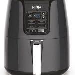 Ninja | Air Fryer | 4 QT Capacity | 4-in1 Roast, Crisp, Roast, Reheats, & Dehydrates | Dishwasher Safe Parts | Includes 20 Easy & Healthy Recipes | Compact | Grey | AF101