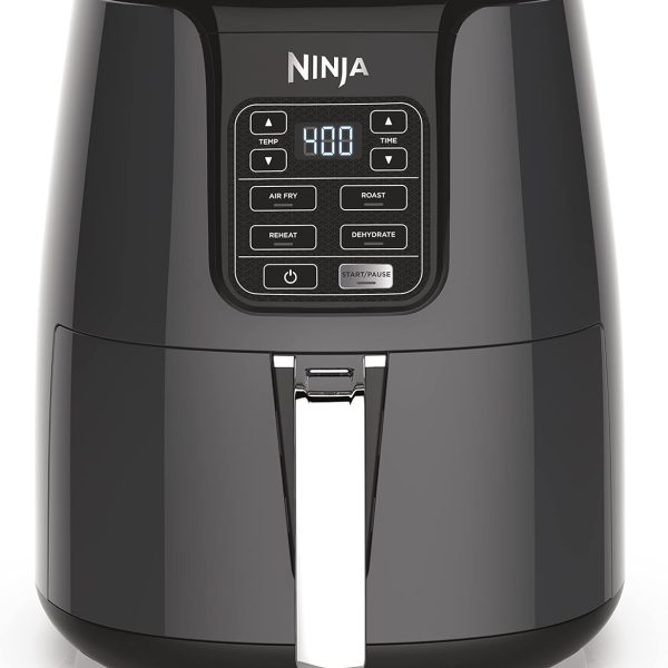 Ninja | Air Fryer | 4 QT Capacity | 4-in1 Roast, Crisp, Roast, Reheats, & Dehydrates | Dishwasher Safe Parts | Includes 20 Easy & Healthy Recipes | Compact | Grey | AF101