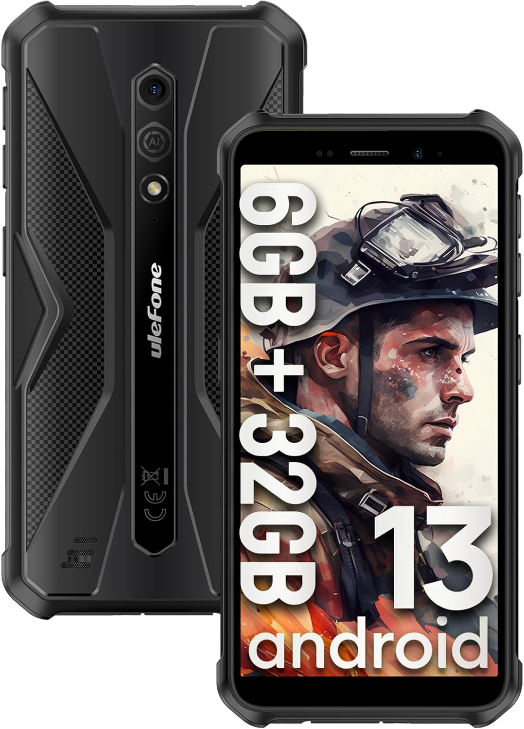 Ulefone Armor X12 Rugged Smartphone, Waterproof Phones Unlocked, Octa-core Android 13, 6GB+32GB, Dual SIM Global 4G LTE, 4860mAh Battery, Face Recognition, Bluetooth, NFC, Compass - Black 1 Ulefone Armor X12 Rugged Smartphone, Waterproof Phones Unlocked, Octa-core Android 13, 6GB+32GB, Dual SIM Global 4G LTE, 4860mAh Battery, Face Recognition, Bluetooth, NFC, Compass - Black