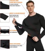 TELALEO 2 Set Mens Thermal Underwear Fleece Lined Long Johns 4 Pcs Base Layer Shirts Pant for Cold Winter Weather - Image 3