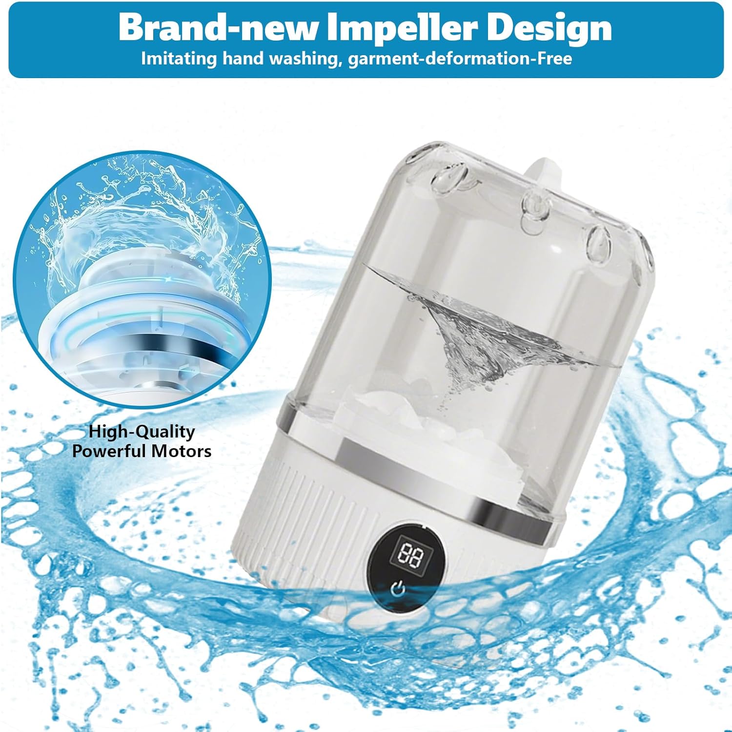 Underwear Washer, Mini Portable Washing Machine, Rechargeable Cordless Washing-Machine for Travel, Apartment, Dorm, RV, Hotel 5 Underwear Washer, Mini Portable Washing Machine, Rechargeable Cordless Washing-Machine for Travel, Apartment, Dorm, RV, Hotel - Image 5