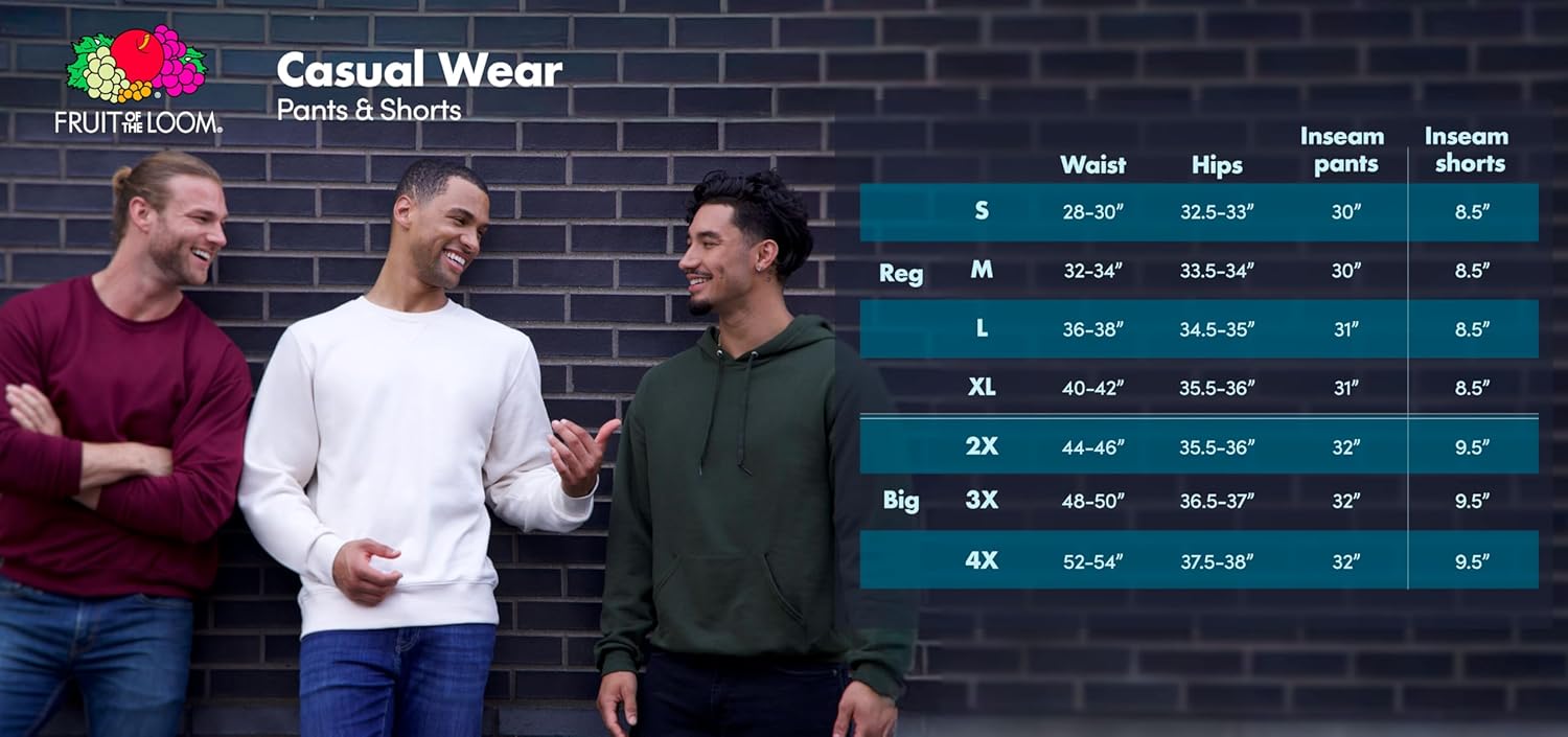 Fruit of the Loom Men's Eversoft Cotton Shorts with Pockets (S-4XL) 6 Fruit of the Loom Men's Eversoft Cotton Shorts with Pockets (S-4XL) - Image 6