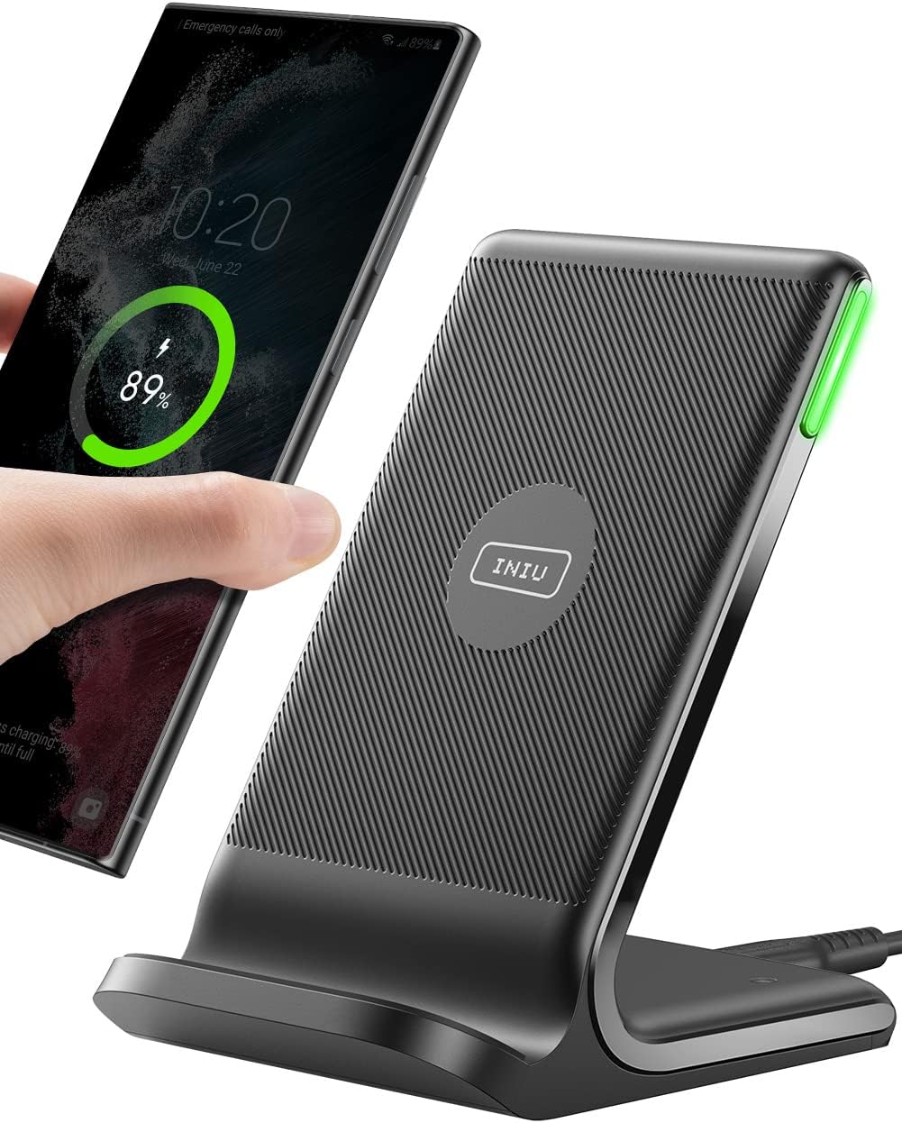 INIU Wireless Charger, 15W Fast Qi Certified Wireless Charging Station INIU Wireless Charger, 15W Fast Qi Certified Wireless Charging Station with Sleep-Friendly Adaptive Light Compatible with iPhone 17 16 15 14 13 12 Pro Max Samsung Galaxy S25 S24 S23 Note 20 Google etc