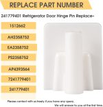241779401 Refrigerator Door Hinge Pin Compatible with Frigidaire Electrolux Kenmore Refrigerator Door 1512662 AP4393564 AH2358752 EA2358752 PS2358752, Mullion, Upper or Lower Hinge Pin 2 Pack - Image 4
