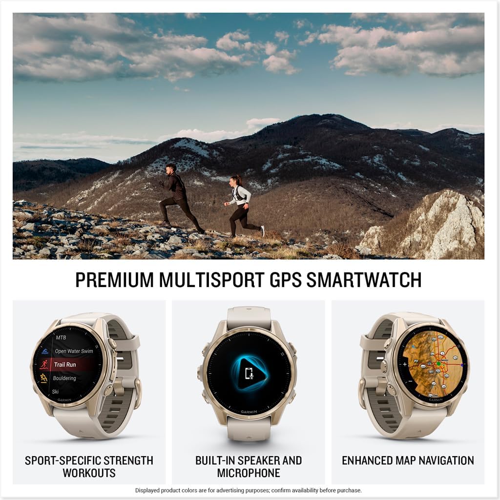 Garmin fēnix® 8 – 43mm, AMOLED, Sapphire, Premium Multisport GPS Smartwatch, Long-Lasting Battery Life, Dive-Rated, Built-in LED Flashlight, Soft Gold with Dark Sandstone Band 3 Garmin fēnix® 8 – 43mm, AMOLED, Sapphire, Premium Multisport GPS Smartwatch, Long-Lasting Battery Life, Dive-Rated, Built-in LED Flashlight, Soft Gold with Dark Sandstone Band - Image 3