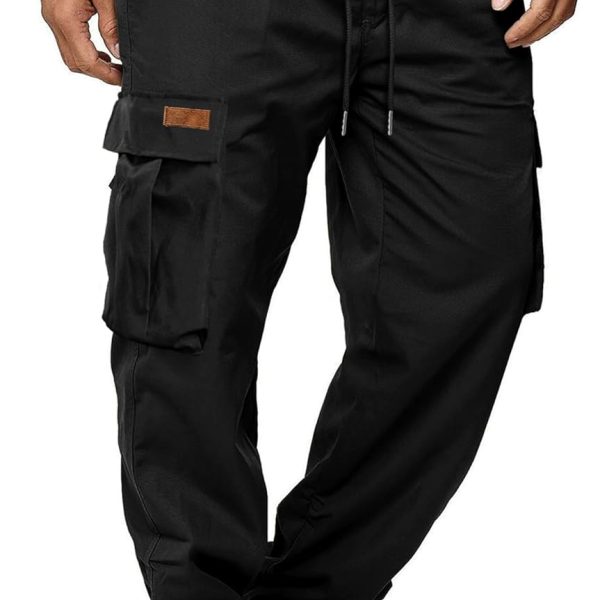 HOTake Men's Casual Cargo Sweatpants Waist Drawstring Joggers Hiking Tactical Pants for Men with Pockets