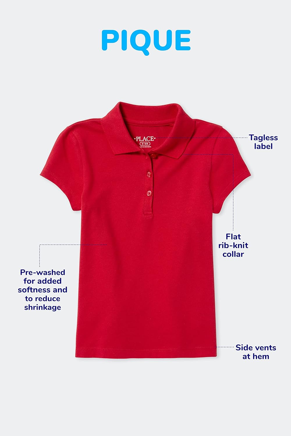 The Children's Place boys Long Sleeve Pique Polo 3 The Children's Place boys Long Sleeve Pique Polo - Image 3
