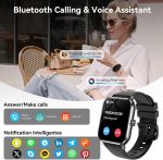 Smart Watch for Men Women, 1.83" HD Touchsreen, Bluetooth Calling, 5 ATM Water-Resistance, 130+ Sports Modes, Health, Fitness & Sleep Tracker, Timer, Fitness Watch for Android/iOS (Black) - Image 4