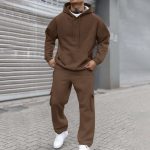 Mens Sweatsuits 2 Piece Set Fleece Hoodies and Cargo Sweatpants Set Casual Athletic Tracksuits Winter Jogging Suit - Image 5