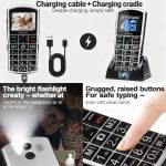 A400 Pro Silver - Large Button Cell Phone for Seniors丨4G LTE Unlocked Phones with SOS Button丨2MP Rear Camera丨Charging Dock丨1800mAh丨Dual SIM丨Speed Dial丨Volume Boost丨Hands-free丨Dumb Phone丨USB-C - Image 5