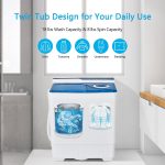 COSTWAY Portable Washing Machine Twin Tub 26 Lbs Capacity, 18 Lbs 8 Lbs Spinner, Compact Control Knobs Timer Function, Drain Pump, Laundry washer, for Apartment RV, Blue - Image 5