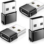 𝟒𝐏𝐚𝐜𝐤 𝐔𝐩𝐠𝐫𝐚𝐝𝐞𝐝 USB to USB C Adapter,Type-C Female to A Male Charger Converter for iPhone 17 Charger,iWatch Ultra SE 9 10,iPhone 17 Pro Max 16 15 12,Samsung S25,AirPods,iPad,Car,Xbox