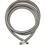 6 FT Stainless Steel Braided Ice Maker Hose with 1/4" Comp by 1/4" Comp Connection
