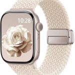 Braided Stretchy Band Compatible with Apple Watch Bands 38mm 40mm 41mm 42mm 44mm 45mm 46mm 49mm Women Men, Soft Nylon Solo Loop Magnetic Sport Strap for iWatch Series 11 10 9 8 7 6 5 4 3 2 1 SE Ultra