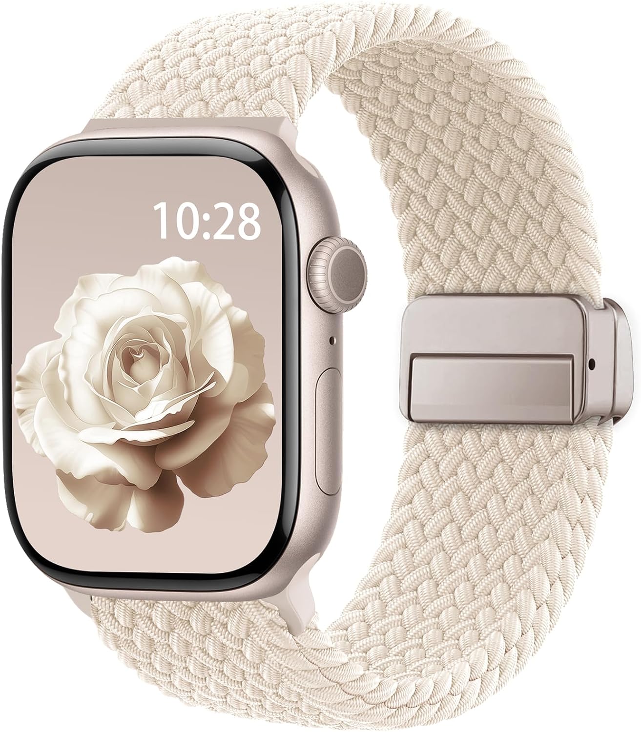 Braided Stretchy Band Compatible with Apple Watch Bands 38mm 40mm Braided Stretchy Band Compatible with Apple Watch Bands 38mm 40mm 41mm 42mm 44mm 45mm 46mm 49mm Women Men, Soft Nylon Solo Loop Magnetic Sport Strap for iWatch Series 11 10 9 8 7 6 5 4 3 2 1 SE Ultra