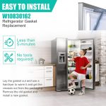 Upgraded W10830162 Refrigerator Door Gasket Replacement Compatible with Whirlpool Kenmore KitchenAid Refrigerator, 39.7"x 16.93" Freezer Door Gasket Refrigerator Door Seal Part 12723206AP, W10179332 - Image 8