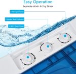 COSTWAY Portable Washing Machine Twin Tub 26 Lbs Capacity, 18 Lbs 8 Lbs Spinner, Compact Control Knobs Timer Function, Drain Pump, Laundry washer, for Apartment RV, Blue - Image 8