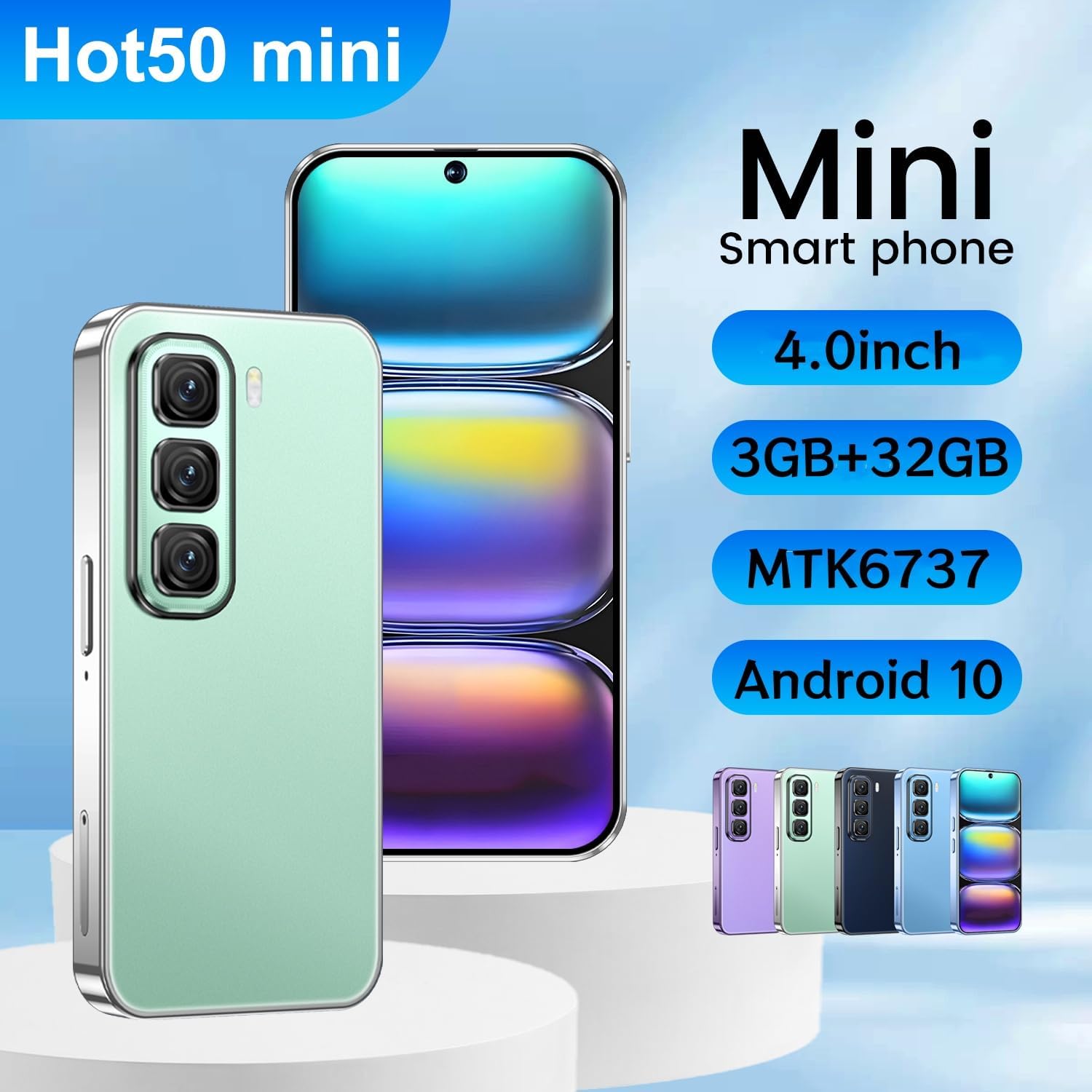 4G mini Smartphone Unlocked for Kids, 4.0 inch HD Display, 3GB RAM+32GB ROM,Dual SIM Dual Camera,Android 10.0,WiFi,Bluetooth,GPS Pocket (Blue) 5 4G mini Smartphone Unlocked for Kids, 4.0 inch HD Display, 3GB RAM+32GB ROM,Dual SIM Dual Camera,Android 10.0,WiFi,Bluetooth,GPS Pocket (Blue) - Image 5