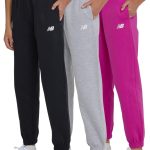 New Balance Girls Active Fleece Jogger 3 Pack – Soft Cotton Blend Fleece Athletic Performance Casual Sweatpants (4-16)