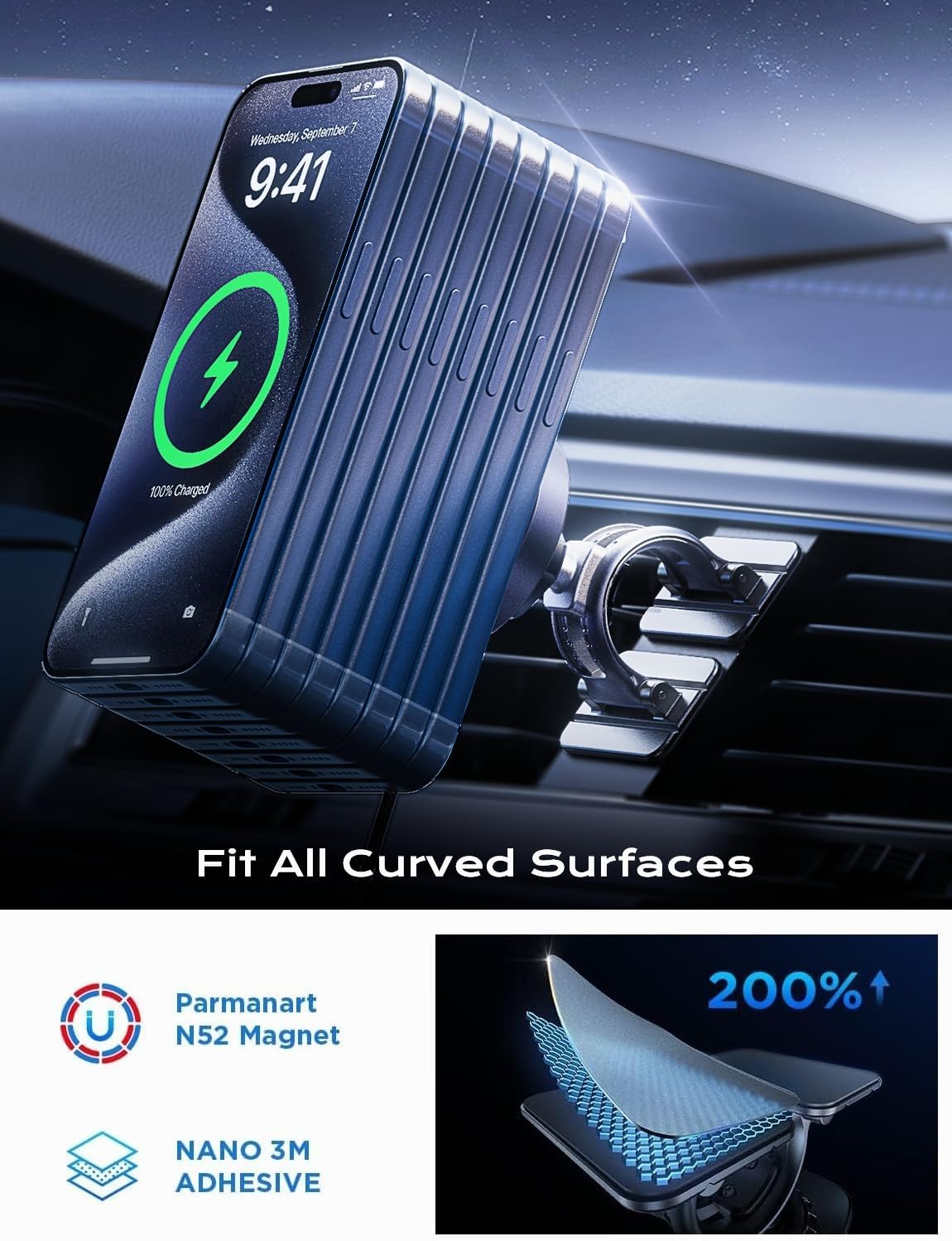 LISEN for 15W MagSafe Car Mount Charger,Magnetic Wireless Car Charger for iPhone 17 Pro Max Accessories,Magnetic Phone Holder for iPhone 17 Air Pro Max Plus 16 15 14 13 12,Samsung S25/24 with MagSafe 5 LISEN for 15W MagSafe Car Mount Charger,Magnetic Wireless Car Charger for iPhone 17 Pro Max Accessories,Magnetic Phone Holder for iPhone 17 Air Pro Max Plus 16 15 14 13 12,Samsung S25/24 with MagSafe - Image 5