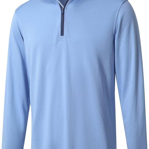 M MAELREG Quarter Zip Golf Pullover Men Dry Fit Long Sleeve Performance Wicking Mock Neck 1/4 Zip Pullover Mens Sweatshirt