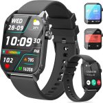 Smart Watches for Women Men, 1.83" HD Smartwatch with 120 Sports Modes, IP67 Waterproof, Bluetooth Call, Music Control, Heart Rate and Sleep Monitor (Black)