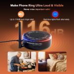 Cell Phone Ringer Amplifier & Flasher - Make Phone Ring Ultra Loud & Visible, One-Touch Answer/Decline, Bluetooth Phone Amplifiers for Hard of Hearing/Deep Sleeper/Noisy Spaces/Home - Image 2