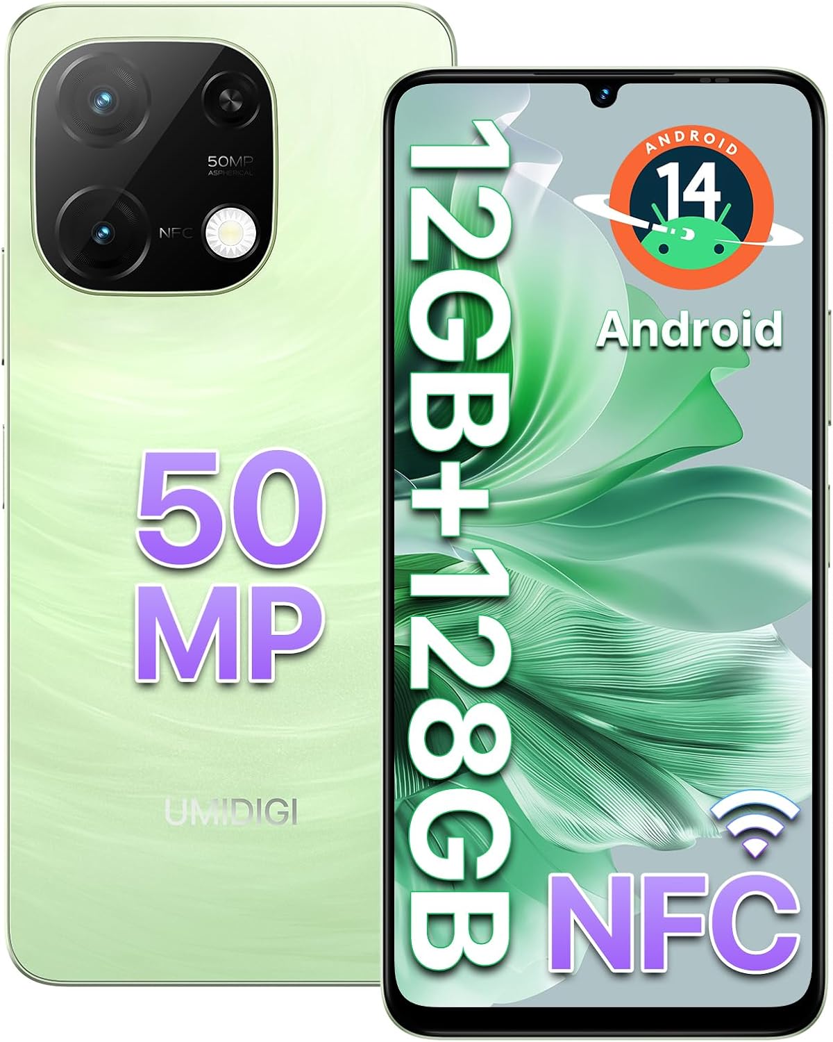 UMIDIGI G9C Android 14 Unlocked Cellphone,Octa-core 12GB +128GB Expand 1TB Unlocked Smartphone,6.75" HD+ 90Hz,5000mAh Battery,50MP Camera,4G Dual SIM,GPS, BT 5.4,NFC,AI Face Unlock,Warranty,Green 1 UMIDIGI G9C Android 14 Unlocked Cellphone,Octa-core 12GB +128GB Expand 1TB Unlocked Smartphone,6.75" HD+ 90Hz,5000mAh Battery,50MP Camera,4G Dual SIM,GPS, BT 5.4,NFC,AI Face Unlock,Warranty,Green